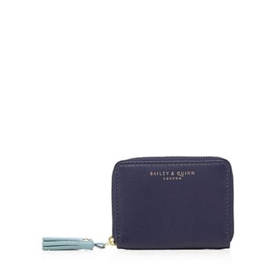 Navy leather small purse